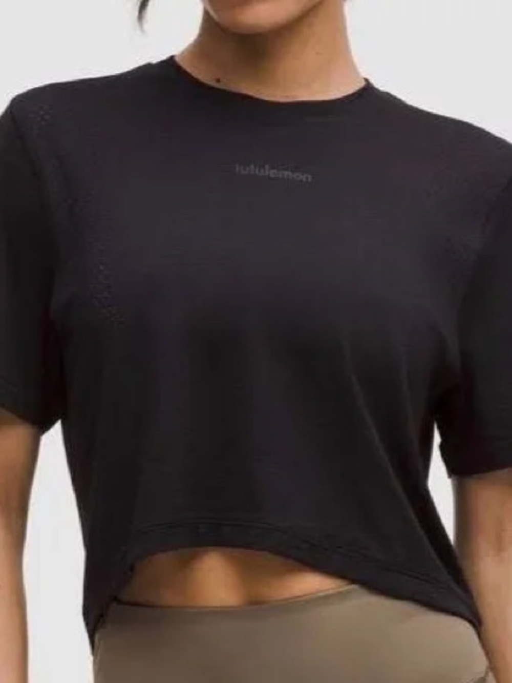 Lululemon Swiftly High Low Cropped Short Sleeved Shirt Size 6